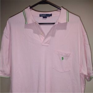 Polo by Ralph Lauren Light Pink Polo with Green Trim